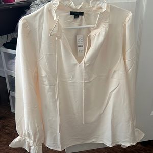 J Crew gathered ruffle drapey top - Never worn, new with tags